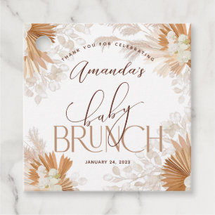 Etiquetas Para Lembrancinhas Obrigado por Baby Brunch nas Pampas Neutras