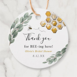 Etiquetas Para Lembrancinhas Obrigado por Bee-ing aqui Eucalipto Favor Tag