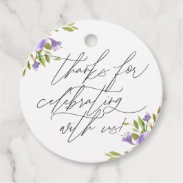 Etiquetas Para Lembrancinhas Obrigado Por Celebrar Conosco Purple Floral