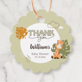 Etiquetas Para Lembrancinhas Obrigado, querida Girafa, Chá de fraldas