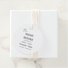 Etiquetas Para Lembrancinhas Obrigado Simple White na Noite Antes do Casamento