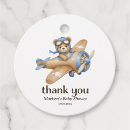 Etiquetas Para Lembrancinhas Obrigado Teddy Bear Pilot Chá Baby Boy