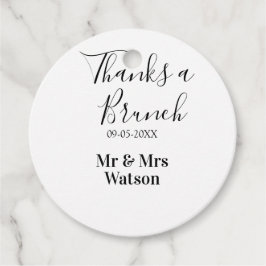 Etiquetas Para Lembrancinhas Obrigado um brunch pós-casamento nome data simples