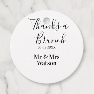 Etiquetas Para Lembrancinhas Obrigado um brunch pós-casamento nome data simples