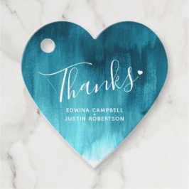 Etiquetas Para Lembrancinhas Obrigados aqua teal de abstrato de casamento