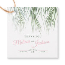 Obrigados de casamento de palma tropical verde-esc