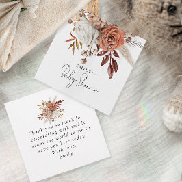 Etiquetas Para Lembrancinhas Obrigados de Chás de fraldas Rustic Terracotta Flo