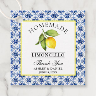 Etiquetas Para Lembrancinhas Obrigados de Limão Azulejo Azul Limoncello