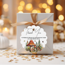 Etiquetas Para Lembrancinhas Obrigados de queda de Chás de fraldas de Cogumelo