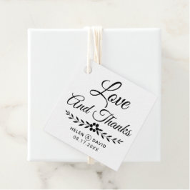 Etiquetas Para Lembrancinhas Obrigados e amores tipografia negra, flores, casam