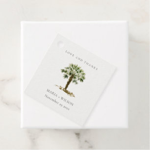 Etiquetas Para Lembrancinhas Obrigados Rustic Tropical Beach Palm Tree Casament