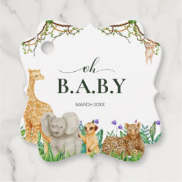 Etiquetas Para Lembrancinhas Oh bebê Safar Animal Selgle White Chá de fraldas