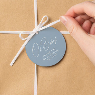 Etiquetas Para Lembrancinhas Oh, querida, simples chá de fraldas de gingham azu