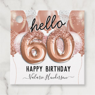 Etiquetas Para Lembrancinhas Olá, 60 Balões de Aniversário Rosa-Rosa
