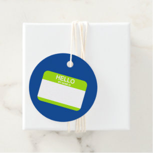 Etiquetas Para Lembrancinhas Olá, Meu Nome É Nametag Blue Green Office Divertim