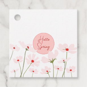 Etiquetas Para Lembrancinhas Olá, rosa claro Primavera, flores florais do cosmo
