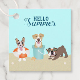 Etiquetas Para Lembrancinhas Olá Summer Beach Dogs Blue Orange