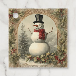 Etiquetas Para Lembrancinhas Old World Vintage Snowman Christmas