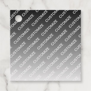 Etiquetas Para Lembrancinhas Ombre & Padrão de Texto (cor mutável) Cinza