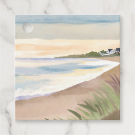 Etiquetas Para Lembrancinhas Ondas de Praia | Aquarela de Oceano Costeiro
