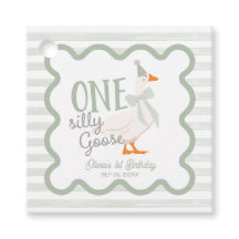 One Silly Goose Green Bow 1st Birthday