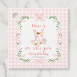 Etiquetas Para Lembrancinhas One Silly Goose Pink Bow Floral 1st Birthday