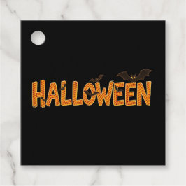 Etiquetas Para Lembrancinhas Orange Plaid Halloween Bat