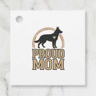 Etiquetas Para Lembrancinhas Orgulhosa Silhueta de Cachorro Mãe Design Vetorial