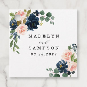 Etiquetas Para Lembrancinhas Os azuis marinhos e coram casamento floral