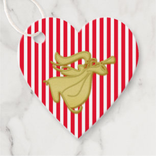Etiquetas Para Lembrancinhas Ouro branco vermelho das listras modernas do anjo