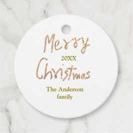 Etiquetas Para Lembrancinhas Ouro brilho alegre natal adiciona nome de família 