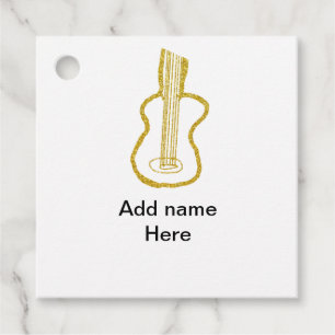 Etiquetas Para Lembrancinhas Ouro brilho da guitarra acústica adicione nome rab