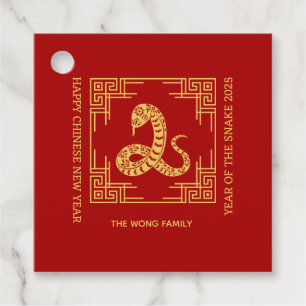 Etiquetas Para Lembrancinhas Ouro Cobra Vermelho de Quadro de Ornamento Grego