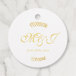 Etiquetas Para Lembrancinhas Ouro de Monograma Elegante Deixa Casamento