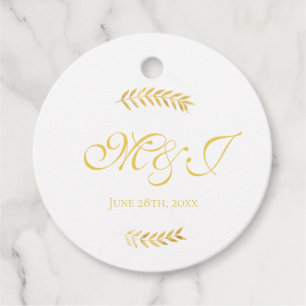 Etiquetas Para Lembrancinhas Ouro de Monograma Elegante Deixa Casamento
