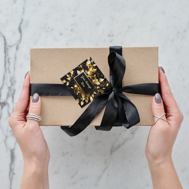 Etiquetas Para Lembrancinhas Ouro Elegante Personalizado (Criador carregado)