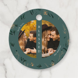 Etiquetas Para Lembrancinhas Ouro Greenery Teal Duas Férias de Natal