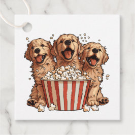 Etiquetas Para Lembrancinhas Ouro Retriever Cães Filme Popcorn Balde