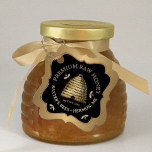 Etiquetas Para Lembrancinhas Ouro Skep Honey Tag Elaboração de Gradiente Dourad