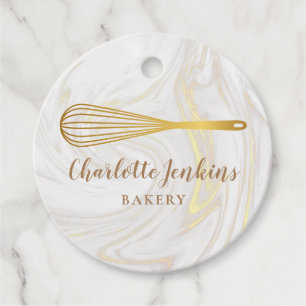 Etiquetas Para Lembrancinhas Padaria Patisserie Gold Whisk Redemoinhos de Mármo