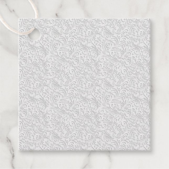Etiquetas Para Lembrancinhas Padrão branco elegante (Frente)
