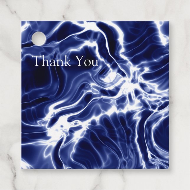 Etiquetas Para Lembrancinhas Padrão brilhante azul (Frente)