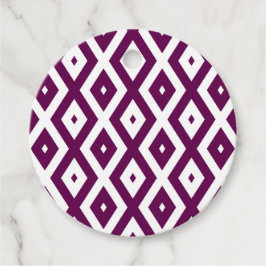 Etiquetas Para Lembrancinhas Padrão de diamante branco e roxo de ameixa