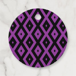 Etiquetas Para Lembrancinhas Padrão de diamante roxo e preto