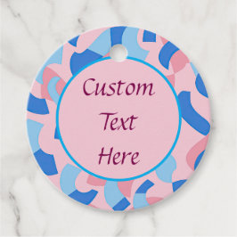 Etiquetas Para Lembrancinhas Padrão de Doodle Rosa e Azul