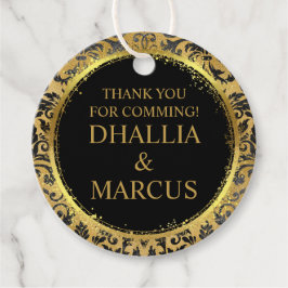 Etiquetas Para Lembrancinhas Padrão De Gótico Preto E Dourado