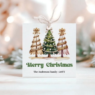 Etiquetas Para Lembrancinhas Padrão de Leopardo Divertido Presente de Natal Per