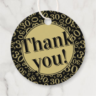 Etiquetas Para Lembrancinhas Padrão de número de aniversário de 30 anos 30 Dour