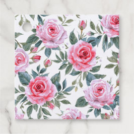 Etiquetas Para Lembrancinhas Padrão Elegante de Aquarela de Rosa Rosa