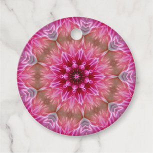 Etiquetas Para Lembrancinhas Padrão Geométrico de Flor Cor-de-Rosa Mandala - 67